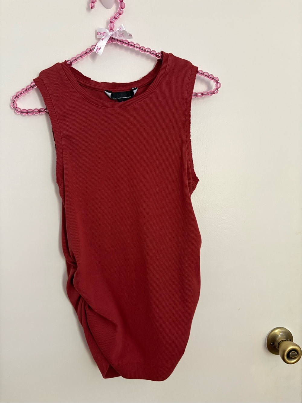White House Black Market Sleeveless Ribbed Tank Top - Brick Red